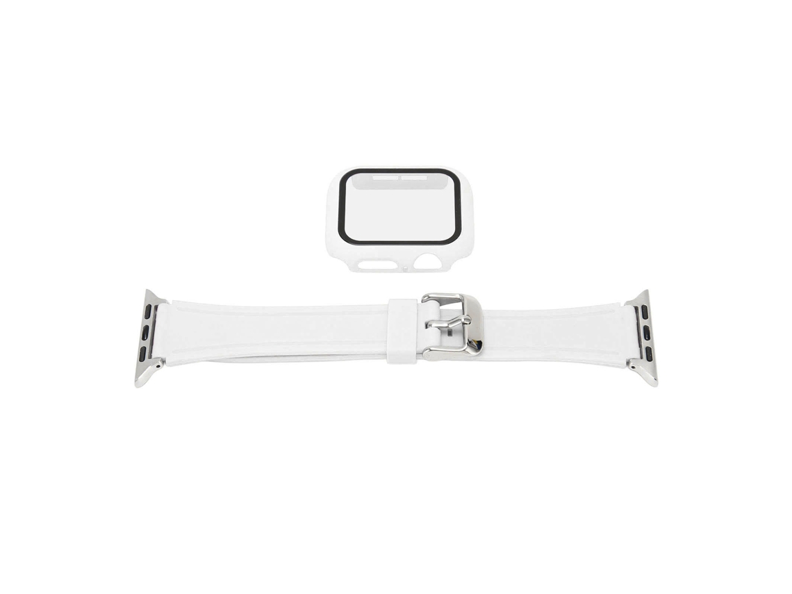 Reloj De Cuarzo Universal De Estilo Cuadrado Con Correa De Cuero Sencilla (rojo) De 40 Mm Para Iwatch
