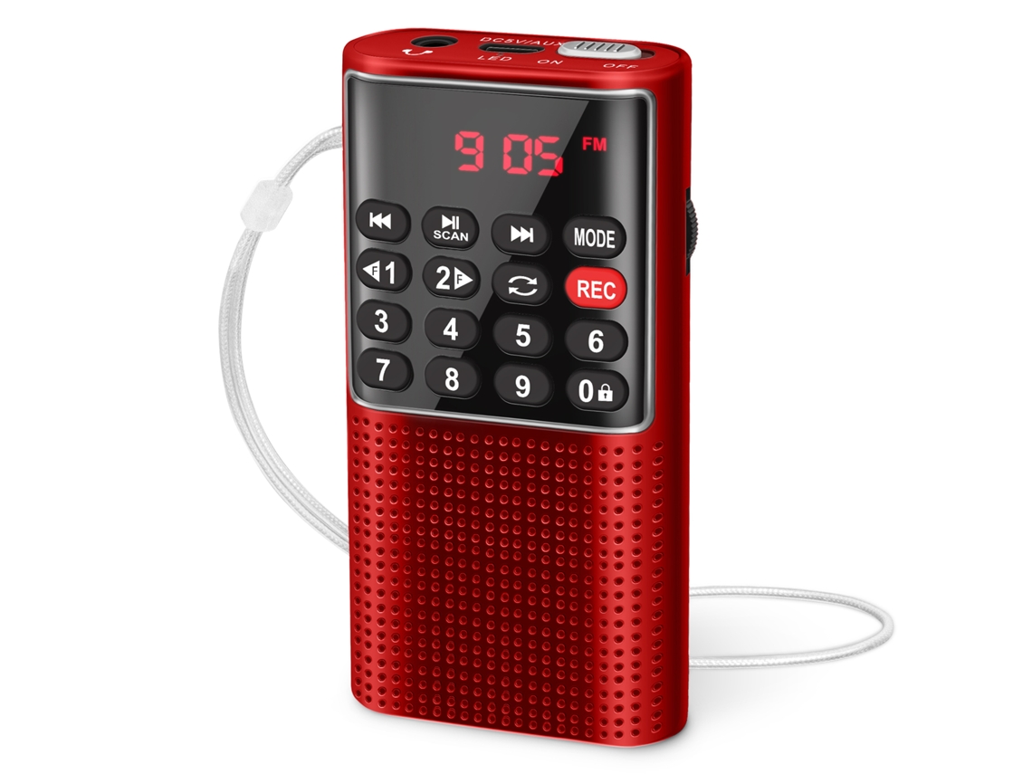 (rojo) Mini Radio Fm Portátil De Bolsillo