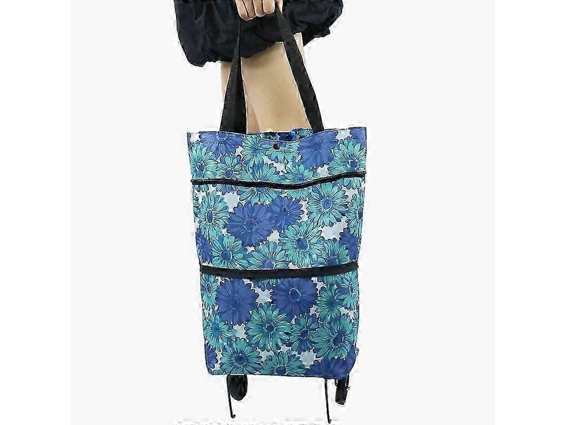 Bolsa de compras plegable de gran capacidad con ruedas, reutilizable y multifuncional GOKOCO (orquídea*1 unidad)