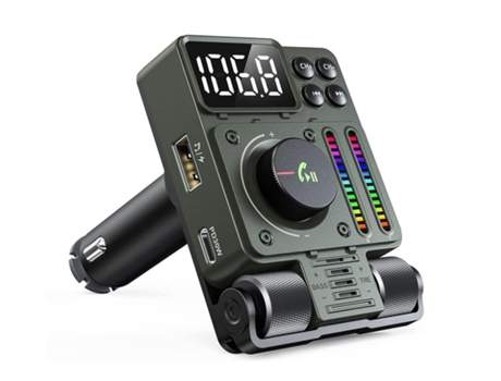 Radio Inalámbrica Encendedor de Cigarrillos Adaptador Bluetooth para Coche para Llamadas Manos Libres Reproductor de Música Altos y Bajos Siri Asis...