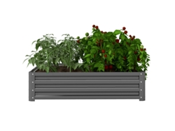 Jardinera Elevada, Jardinera, Huerto, Jardinera, Terraza, Balcón, Acero, Gris Claro, 120 X 120 X 30 Cm