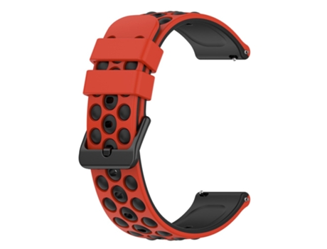 Correa de Silicona 22mm diseño bicolor para Garmin Forerunner 255/745 - rojo/negro
