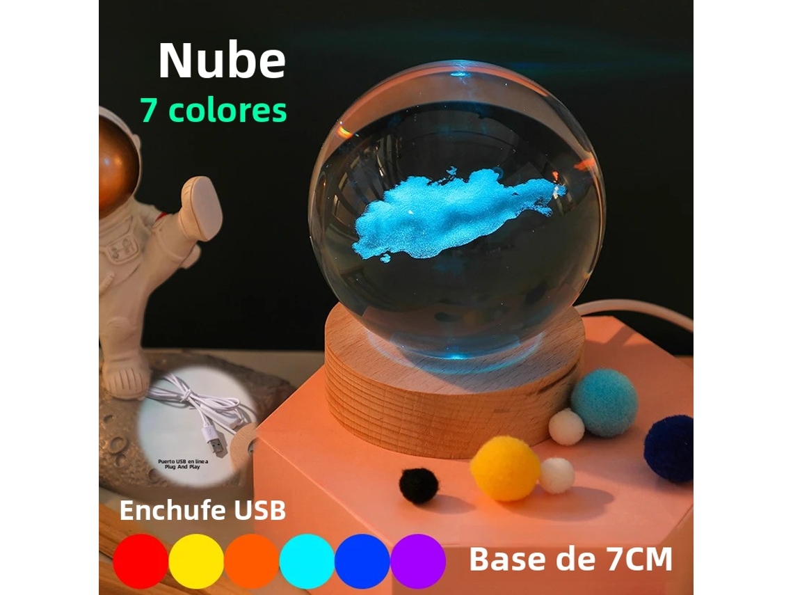 (serie Nube De 7 Cm) Luz Nocturna Led Usb De Cristal De Galaxia 3d Luz Planetaria Luz De Luna