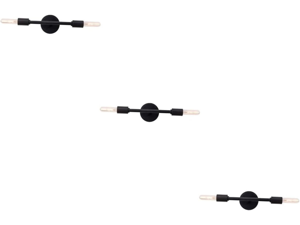 Juego De 3 Apliques De Pared Dobles De Hierro De Estilo Industrial, Lámparas De Pared Para Interiores, Ideales Para Dormitorio Y Baño.