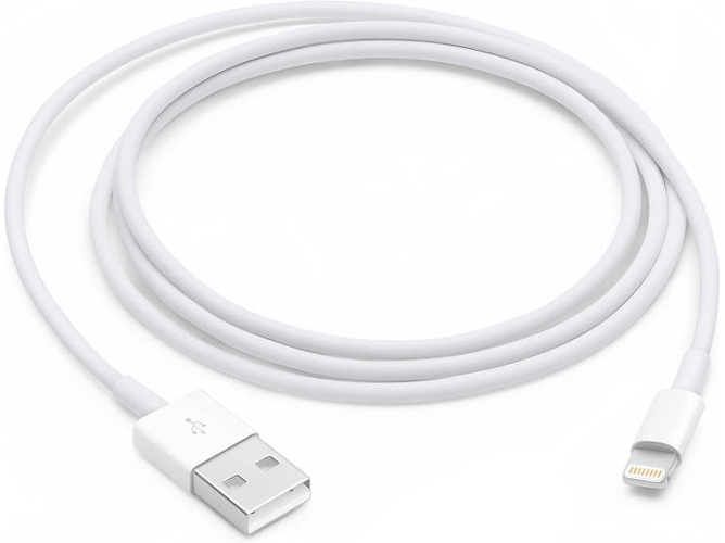 Cable APPLE MXLY2ZM/A (USB - Lightning - 1 m - Blanco)