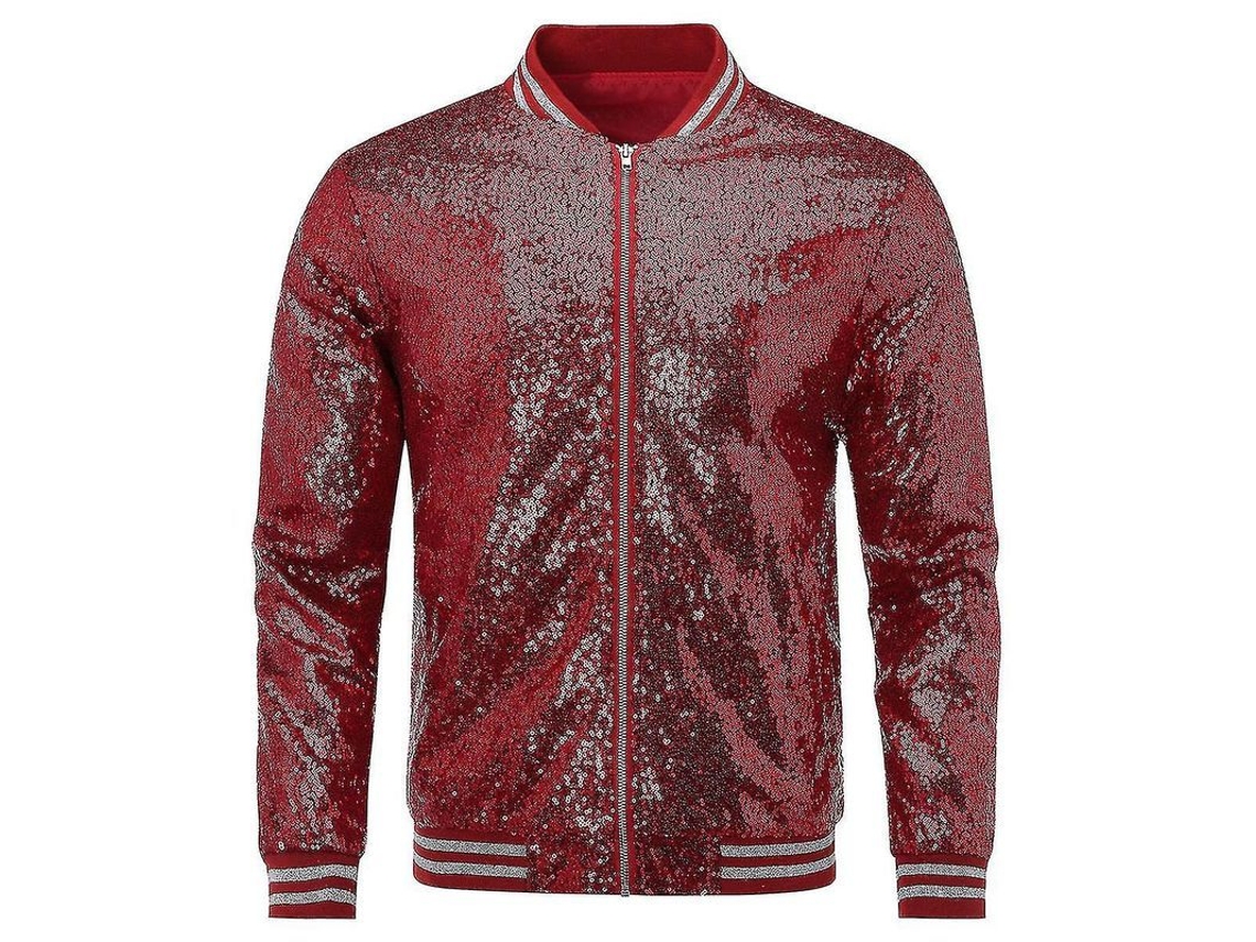 2026-chaqueta Casual De Lentejuelas Para Hombre Con Cremallera Para Fiestas