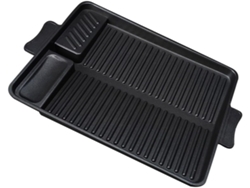 Parrilla rectangular antiadherente para barbacoas, ideal para asar carnes al aire libre, picnics y más.