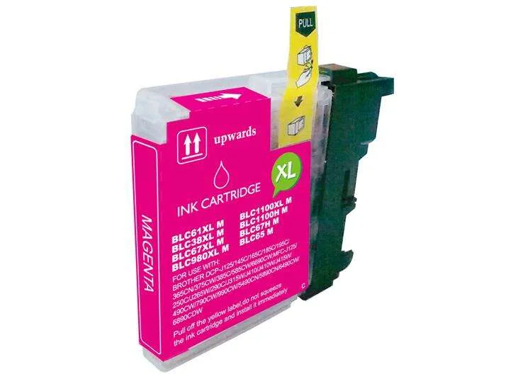 Bulk BROTHER Lc980Xl/Lc1100Xl/Lc985Xl Magenta Cartucho de Tinta Generico Reemplaza Lc980M/Lc1100M/Lc985M