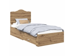 Maison Exclusive - Estructura De Cama Con Cabecera Roble Artesanal 90 X 190 Cm