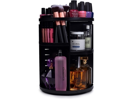 Organizador de maquillaje giratorio 360 - Altura del estante ajustable y totalmente giratorio. El organizador cosmético perfecto para tocador de do...
