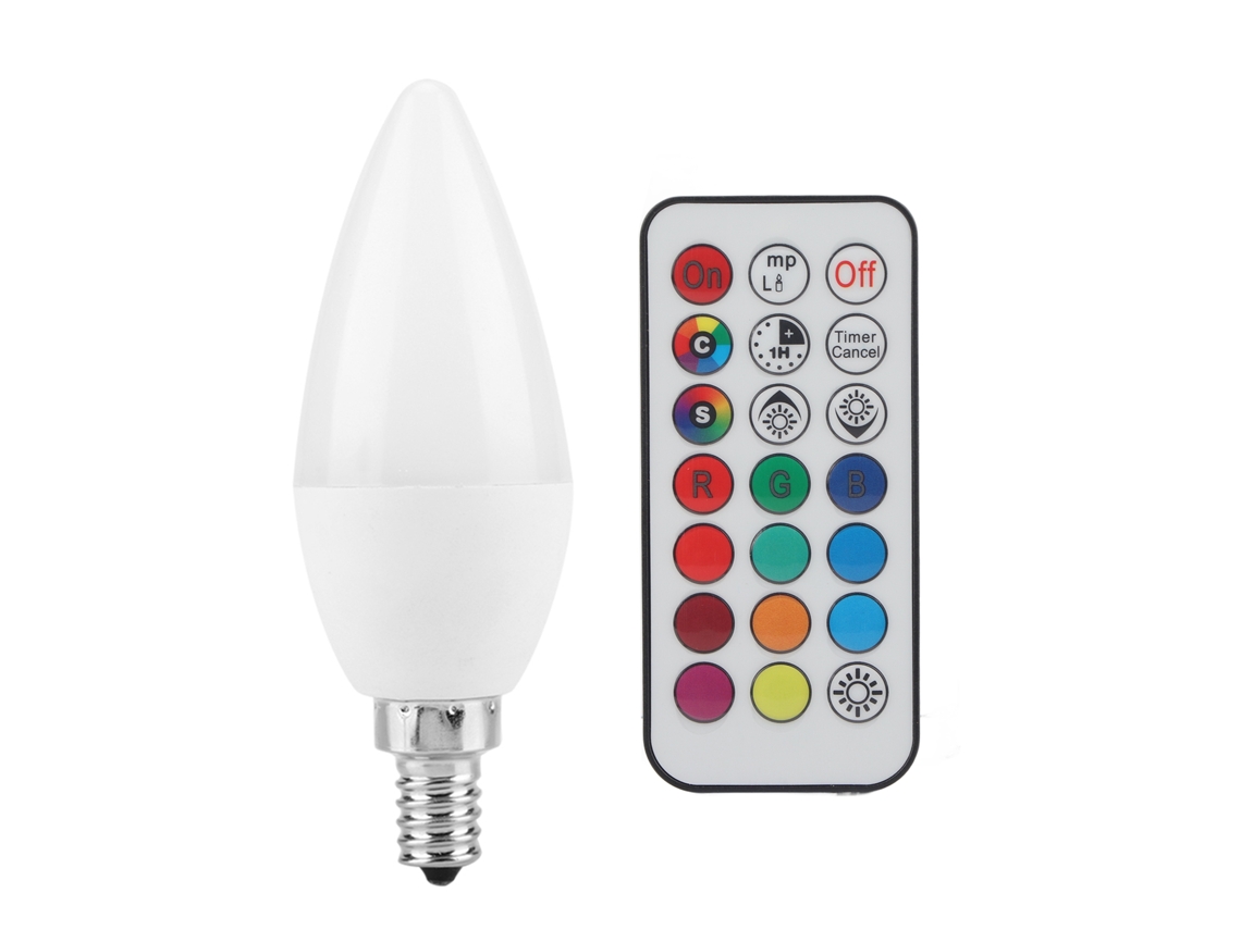 2026-bombilla De Vela Led Multicolor Con Control Remoto Ac85-265v E12 Rgb Y Blanco Cálido