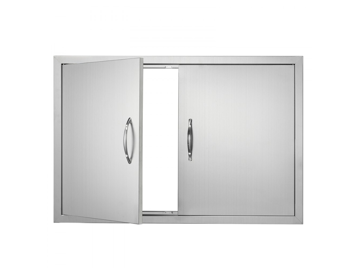 Puerta de acero inoxidable para cocina exterior de 915 x 610 mm con cerradura magnética Tekmaquinas