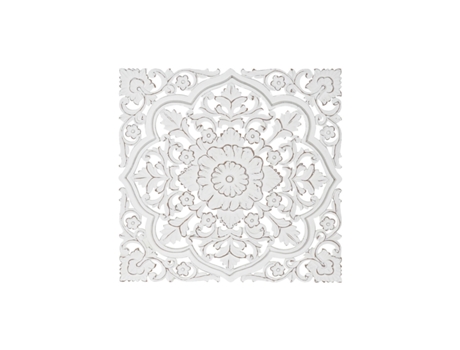 Decoración de Pared DKD HOME DECOR Blanco Mandala Indio Acabado envejecido Decapé 90 x 4 x 90 cm