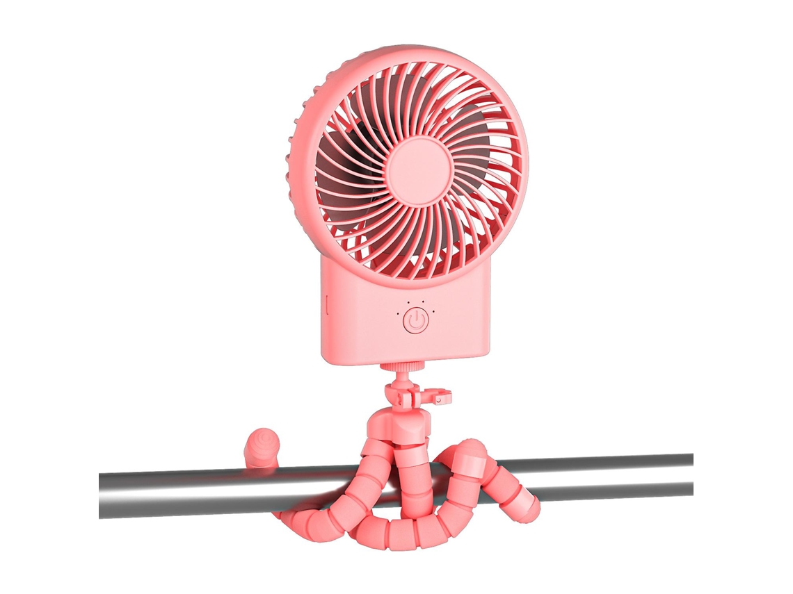 Ventilador Con Clip (rosa) Para Cochecitos De Bebé - Ventilador Portátil Giratorio De 360° - Recargable Por Usb