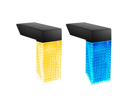 Luz solar para cubierta al aire libre con luz LED que cambia de color para porche, piscina, valla, escalera, patio (paquete de 2)