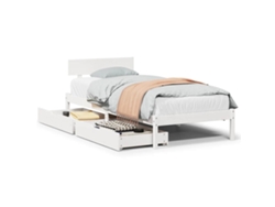 Maison Exclusive - Estructura Cama Sin Colchón Madera Maciza Pino Blanca 100x200cm