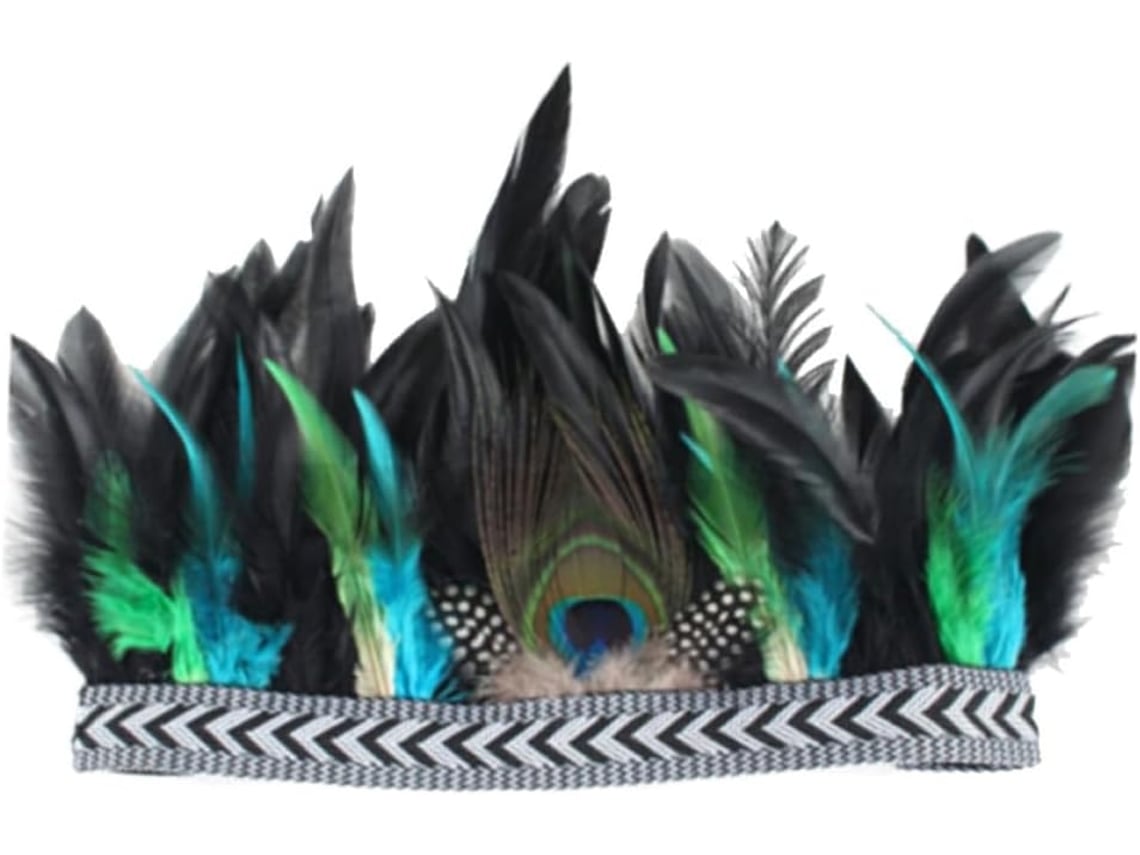Diadema De Plumas De Pavo Real De Estilo Bohemio, Elegante, Cómoda Y Elástica De Ciieeo Para El Cabello.