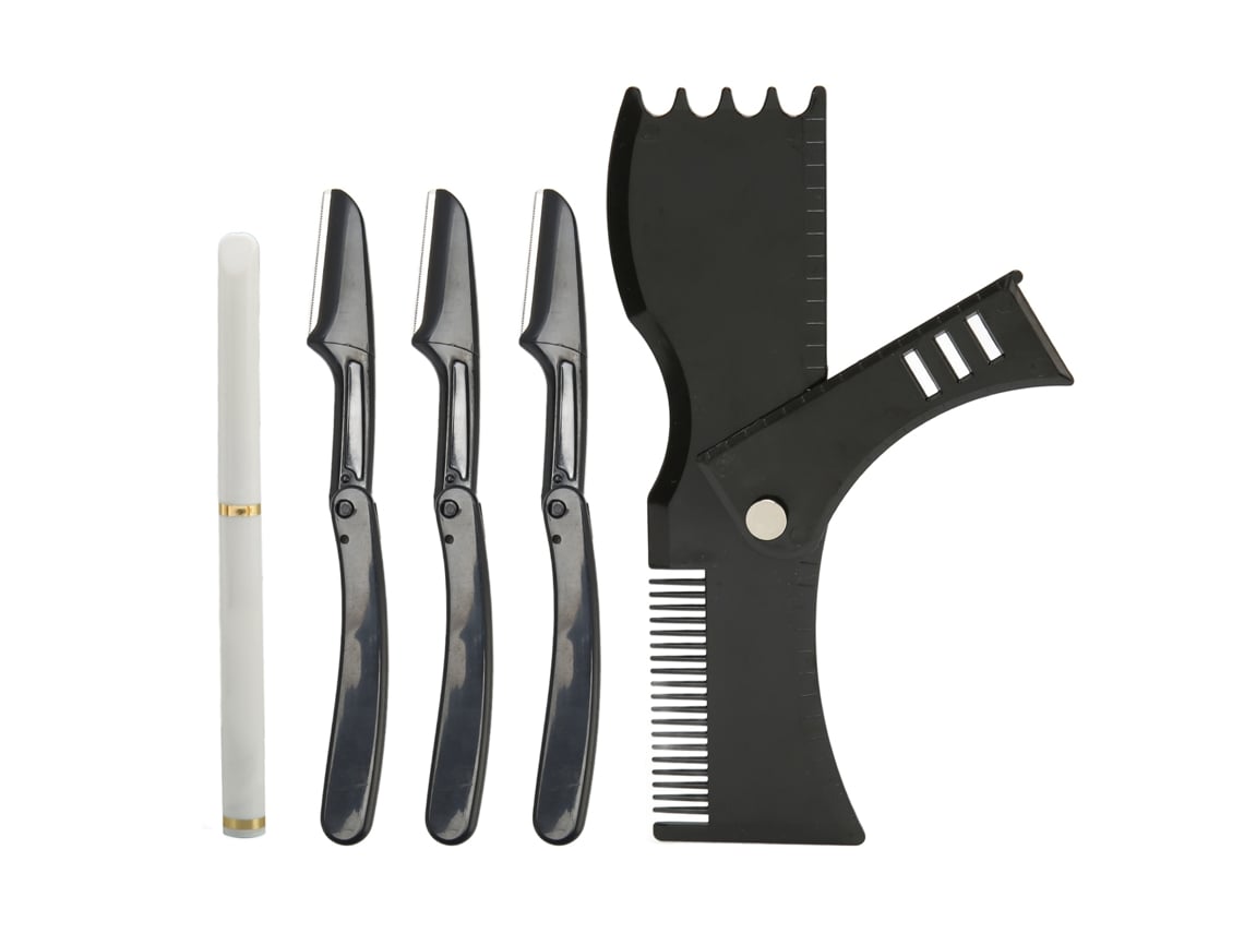 Set De Herramientas Para Dar Forma A La Barba Con Plantilla Y Lápiz De Barbero