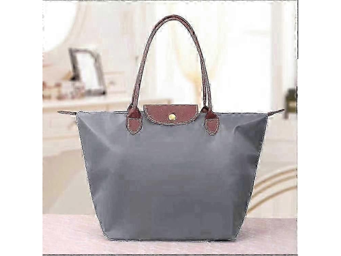 Bolso clásico de compras para mujer en color liso, confeccionado en tela Oxford y nailon, plegable, para llevar al hombro o guardar objetos. GOKOCO