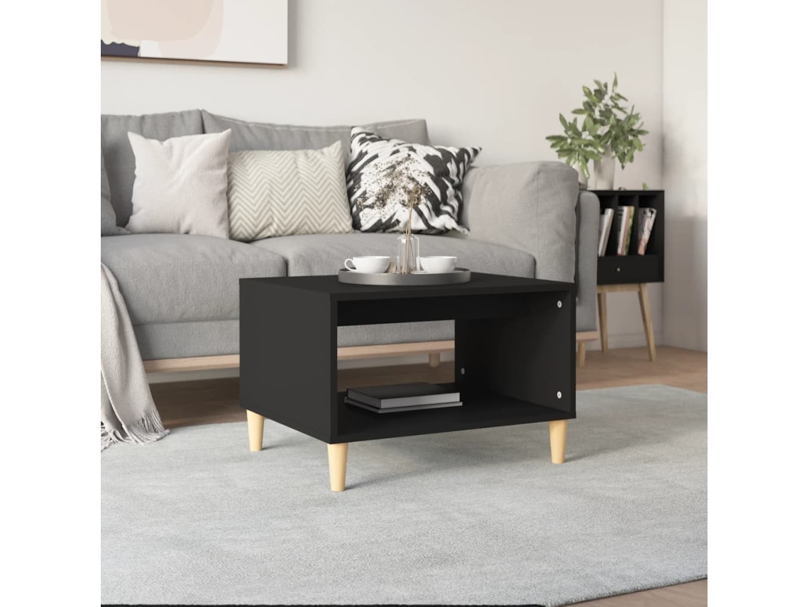 Mesa de centro HARLANV1, 60x50x40 cm, madera negra.