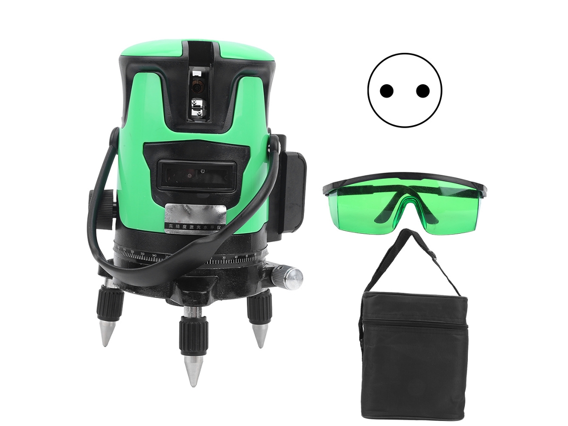 Nivel Láser De Haz Verde Autonivelante De 360° Con 5 Líneas Para Construcción.