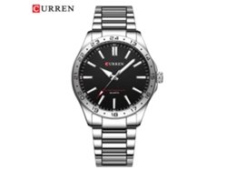 Reloj De Pulsera Redondo De Cuarzo Para Hombre, Resistente Al Agua, Con Correa De Acero (blanco Y Negro).