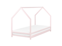 Cama con somier BELIANI Appy de Madera de pino Rosa 95x205x128