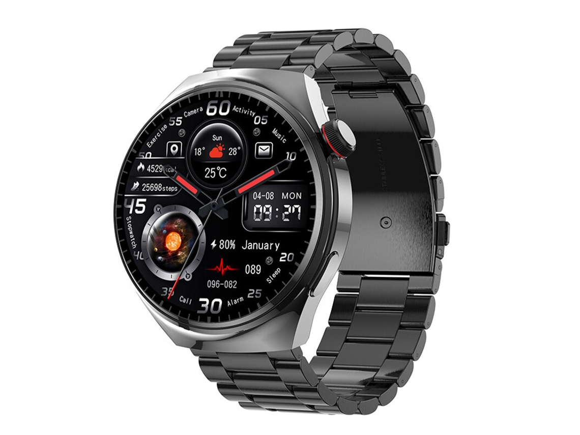 Reloj inteligente Lemfo LF38 de acero plateado con pantalla HD de 1,6 pulgadas, GPS y modos multideporte Mdug