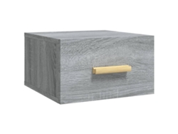 Mesita de noche de pared con cajón 35 x 35 x 20 cm madera Dingenierie gris Dec034327 Décoshop2