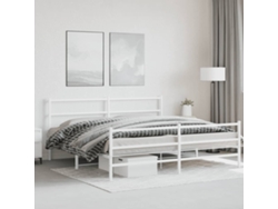 Estructura Cama Sin Colchón Con Estribo Metal Blanco 200x200 Cm