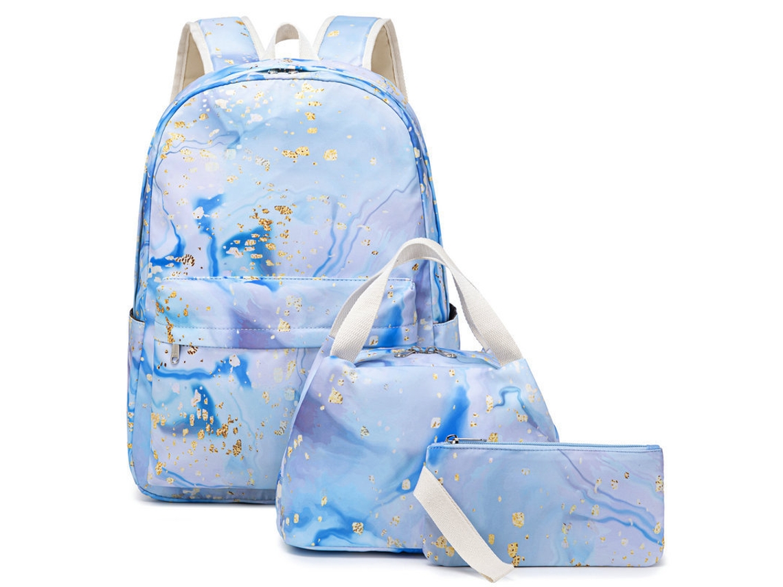 Conjunto de tres piezas para mochila azul claro
