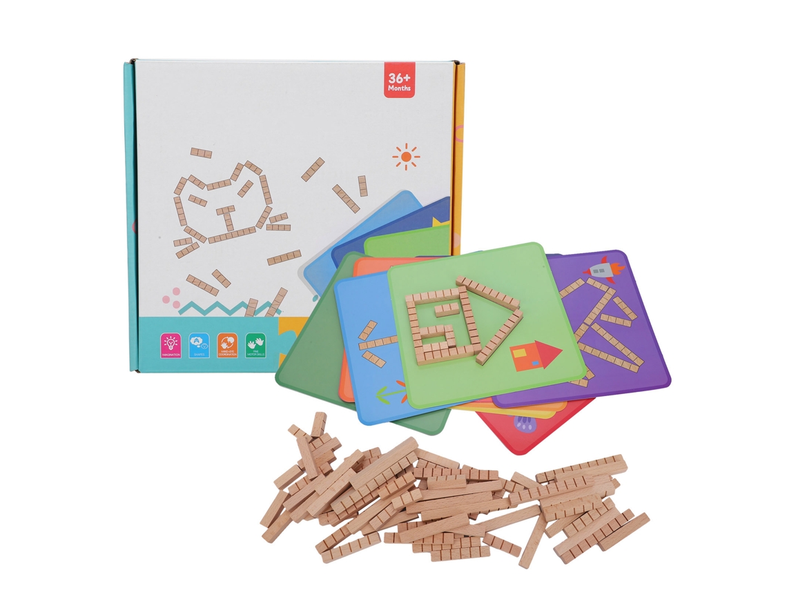 2026 Juego De Bloques Para Niños Con Tarjetas De Emparejamiento, Rompecabezas Y Montaje, Juguete Educativo