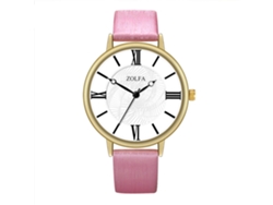 Reloj De Pulsera De Cuarzo Para Hombre Y Mujer Con Elegante Esfera Redonda (rosa Y Rojo).