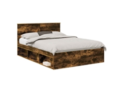 Maison Exclusive - Estructura De Cama Con Cabecera Roble Ahumado 140 X 200 Cm