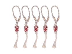 2026-5pcs Cuerda Para Collar Con Porta Piedras Vacío Ajustable Para Joyería Diy Piedra De Cuarzo Rojo
