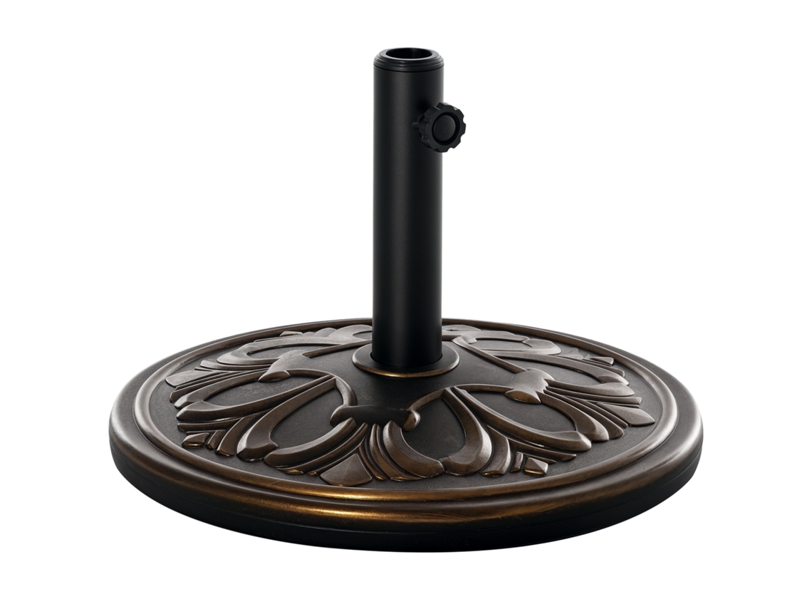 Soporte para sombrilla de cemento HDPE, mástil de 13 kg, 35-48 mm, Ø48x34 cm, color bronce.