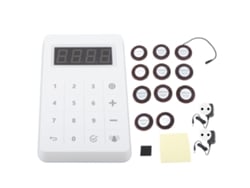 Batería inalámbrica redonda para restaurante, voltaje 100-240 V, enchufe UE
