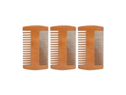 Juego de 3 peines de barba de doble cara, de dientes finos y anchos, de madera antiestáticos para recortar bigote. Tienda Jinyubo