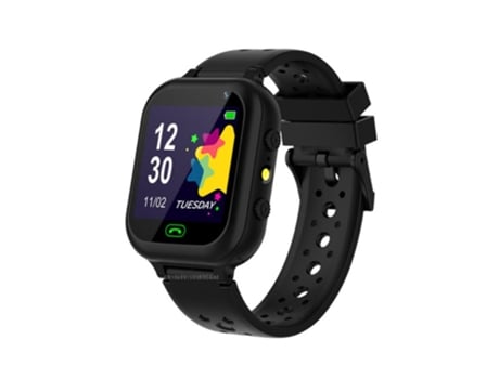 Smartwatch S20 Niños Tarjeta Sim Voz Llamada Teléfono Lbs Ubicación Foto Cámara Impermeable Negro