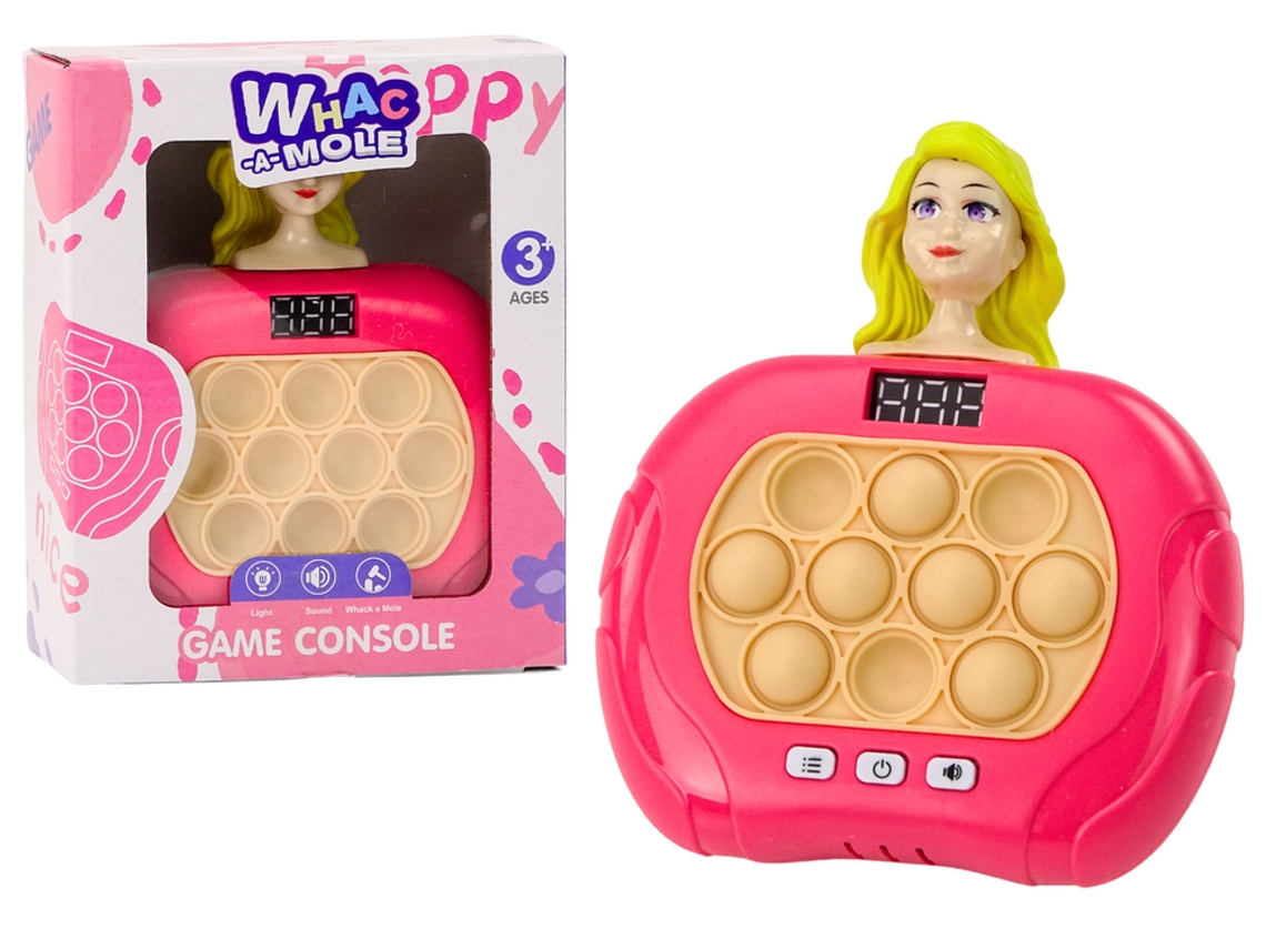 Muñeca Pop It Wac A Mole con luces y sonidos, juego rosa B.active