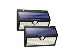 Foco Solar De Bajo Consumo Con 128 Led, Gran Angular De 270°, Sensor De Movimiento Pir Actualizado Que Detecta Hasta 3-5 Metros De Distancia. Luces So