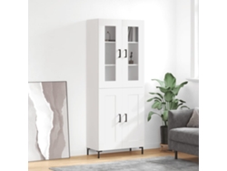 Aparador Alto | Mueble De Comedor | Buffet Alto Madera Contrachapada Blanco 69,5x34x180 Cm Wsd90366