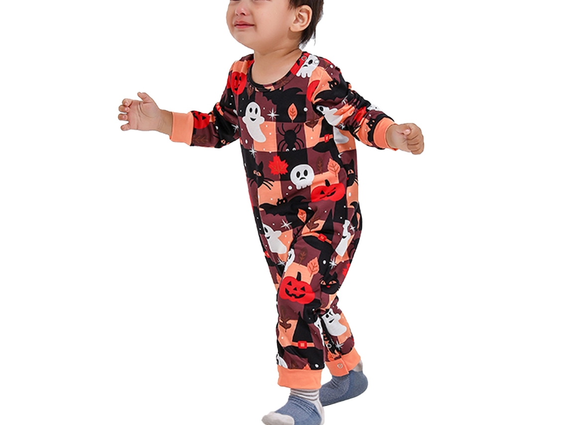 Pijama familiar cómodo de Halloween de Rebe para hombres, mujeres, niños y bebés - Amarillo claro - Bebé de 9 a 12 meses