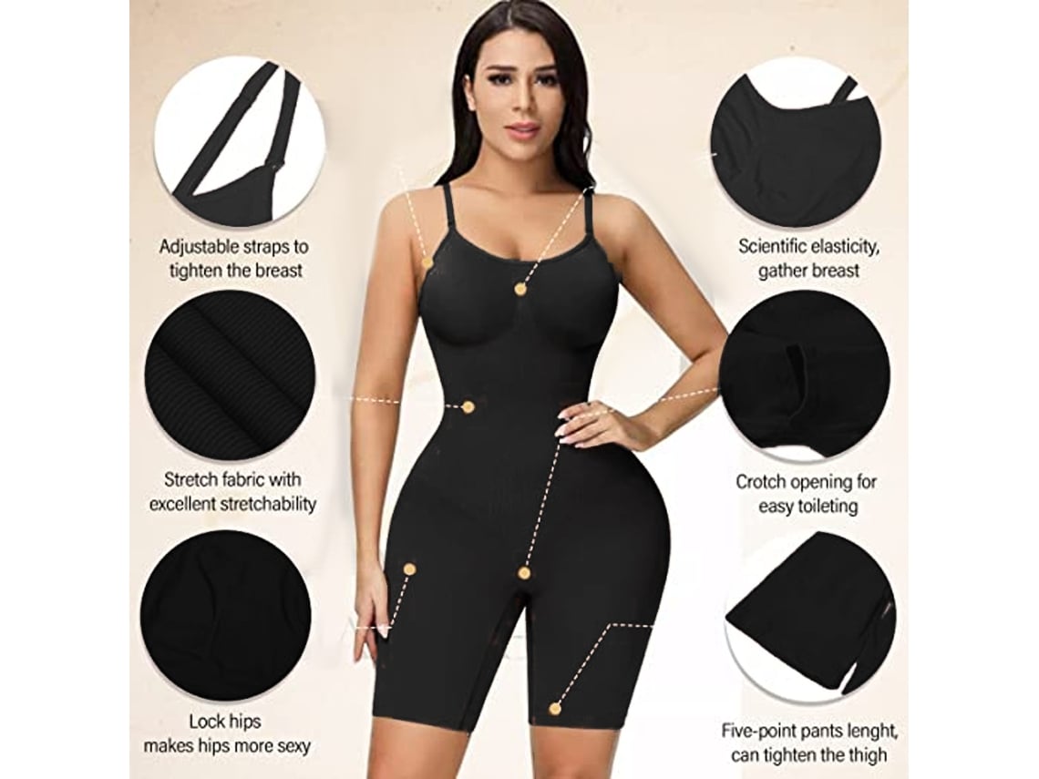 Body de Mujer ELKUAIE Trajes Cuerpo Completo Sin Costuras Fajas Control  Barrigai Sin Mangas Shaper Sculpting Tank Nylon (GG)