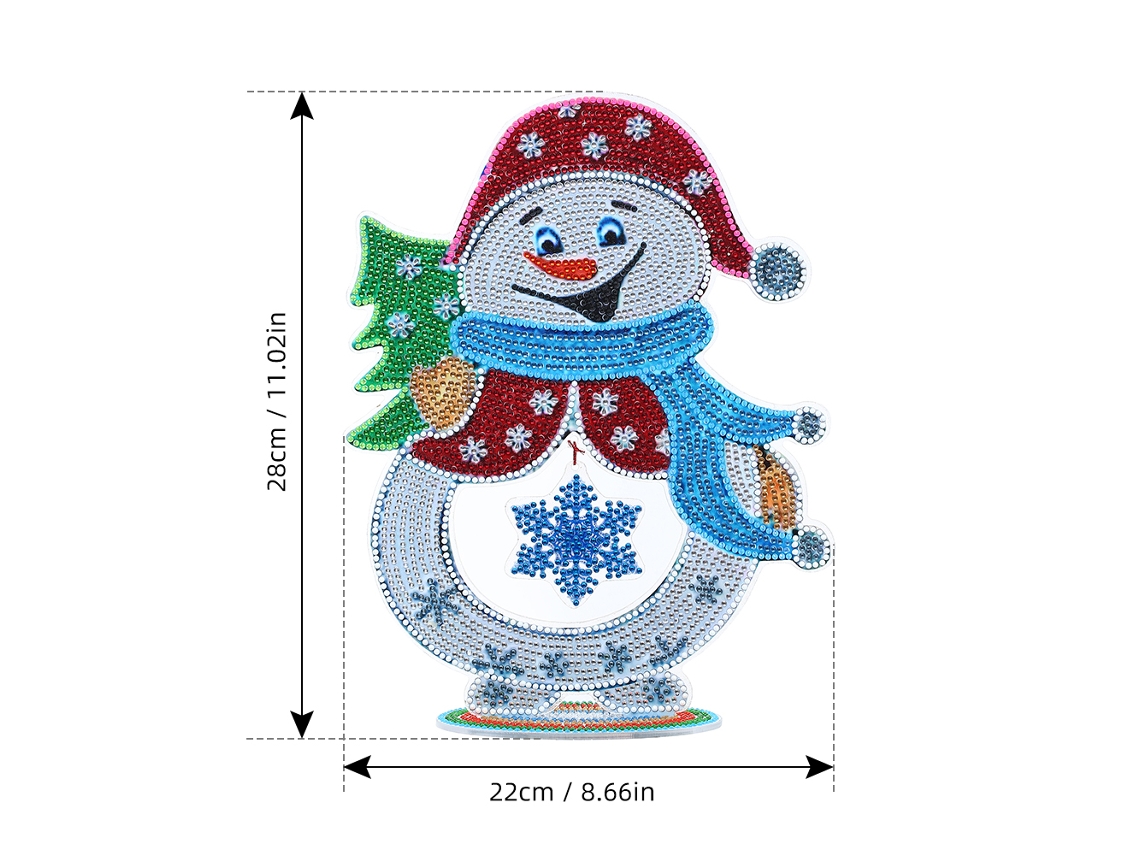 Kit de pintura de diamantes luminosos 5D DIY 2026 - Muñeco de nieve navideño - Decoración hecha a mano para Navidad y Año Nuevo