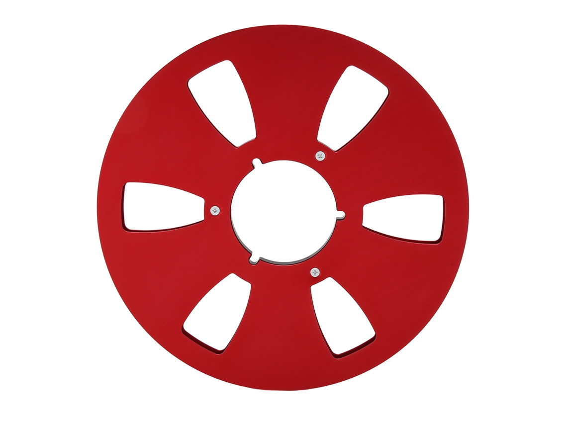 Rollo De Cinta De Aluminio Vacío De 10 Pulgadas Y 1/4'' Con 6 Agujeros Y Rodamiento Para Grabadoras - Rojo