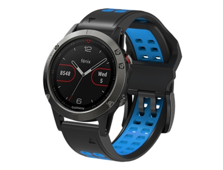 Correa de Silicona liberación rápida dos colores para Garmin Fenix 7/6/5 - negro/azul