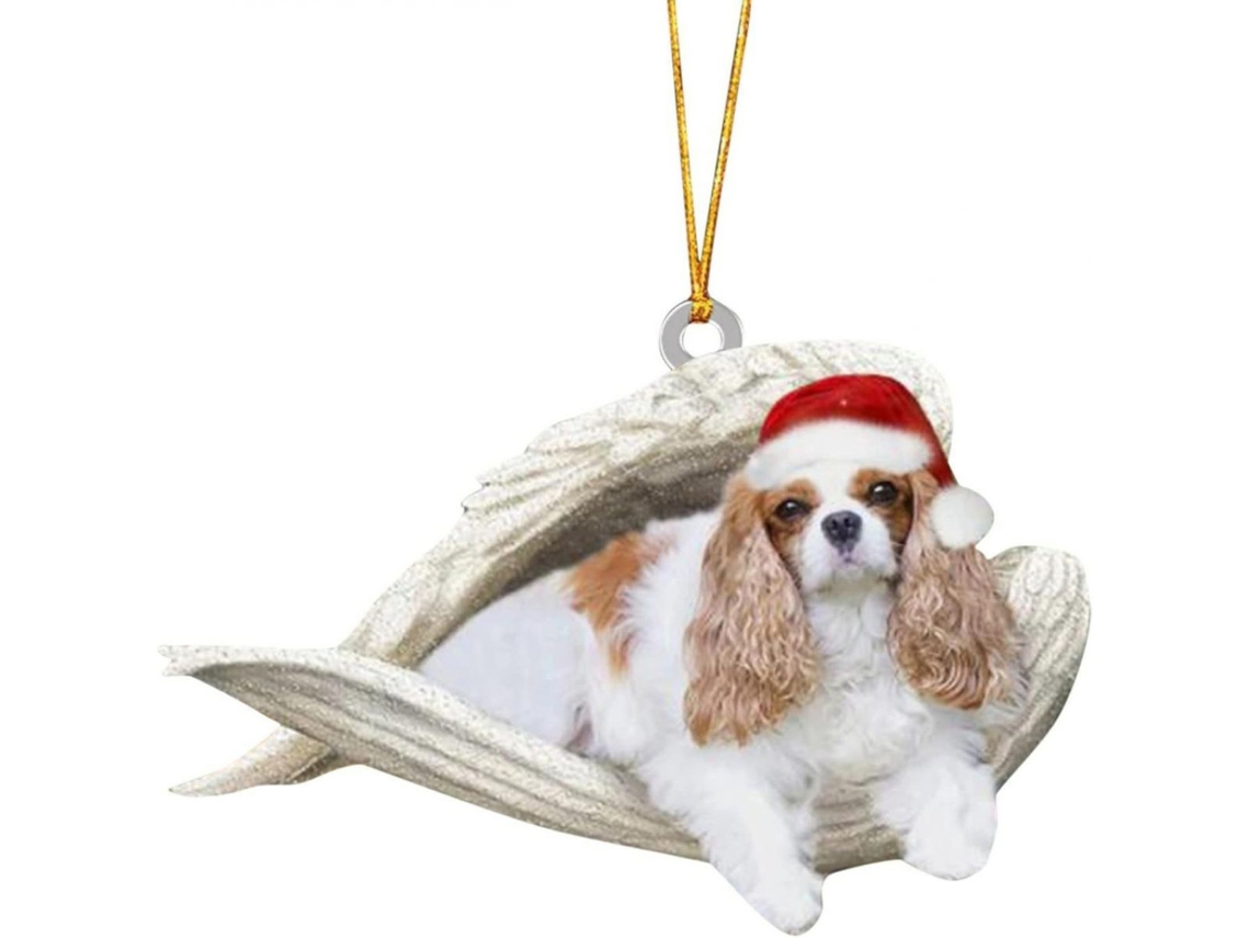 Adorno personalizado con nombre de perro, adorno de perro personalizado, adorno acrílico de ángel durmiendo, tamaño perfecto