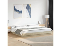 Estructura Cama Con Luces Led Madera Roble Sonoma 180x200 Cm