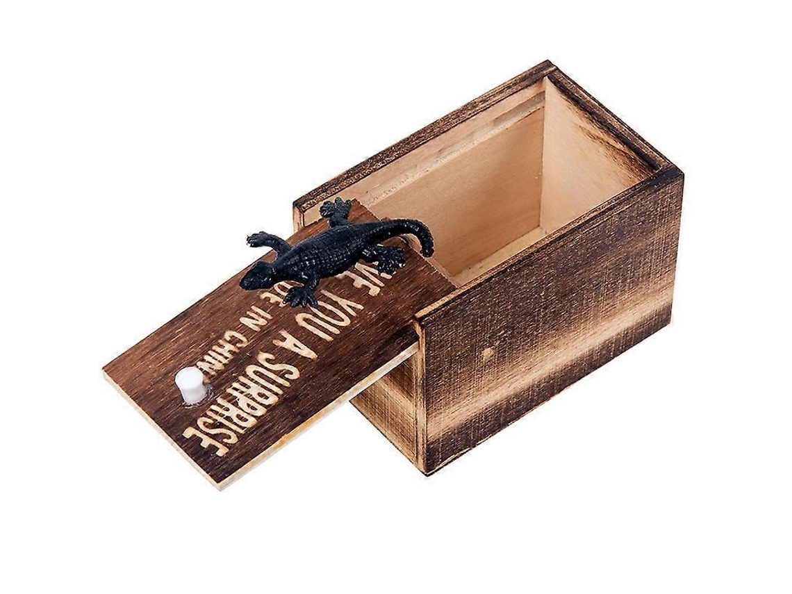 Araña de madera decorativa para Halloween, caja de juguetes espeluznante, 1 pieza Rosewell (Gecko blanco)